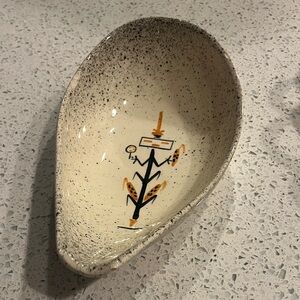 Artistic Cream and Black Ceramic Bowl